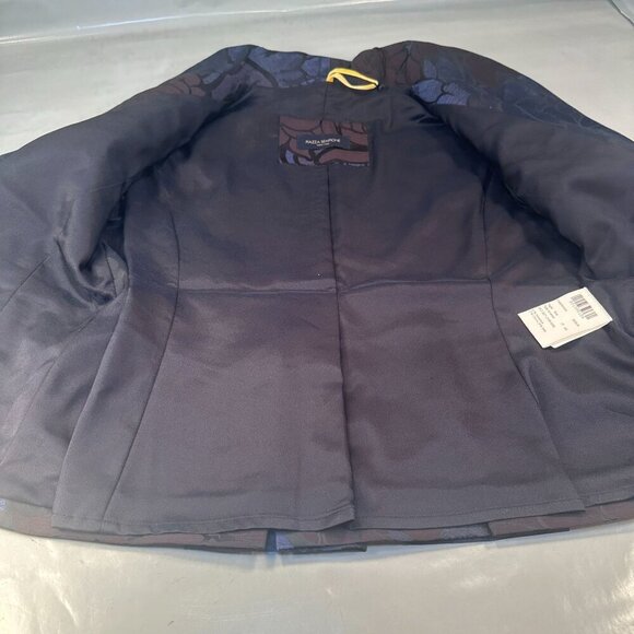 Piazza Sempione Italy Floral Jacquard Blazer Womens Button Up  Jacket Lined New - Picture 5 of 16